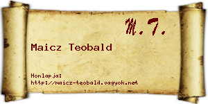 Maicz Teobald névjegykártya